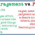 encouragement vs. praise