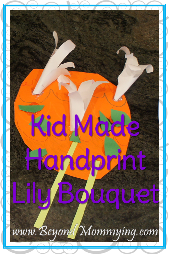 Have your kids create this paper Handprint Lily Bouquet. Perfect for Easter, Mother's Day or welcoming spring.