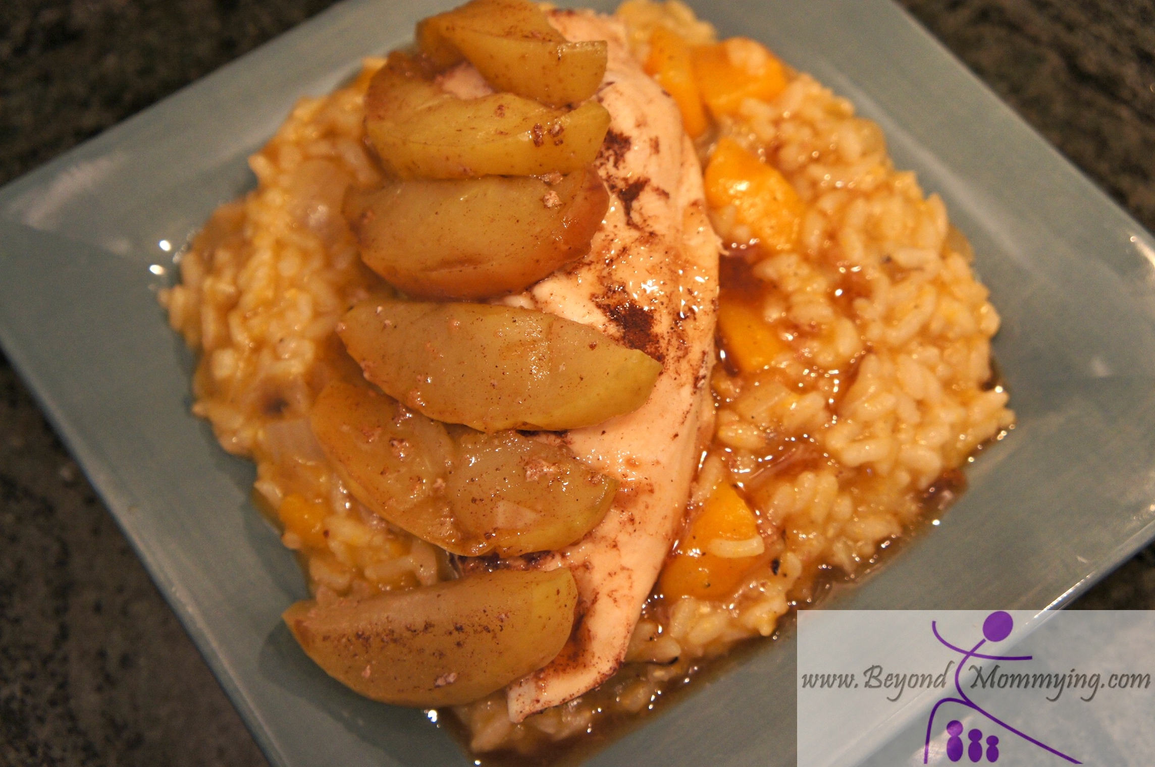 pumpkin apple chicken risotto