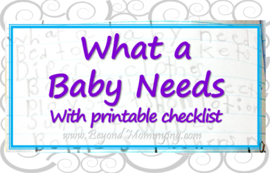 Printable list for what a baby needs