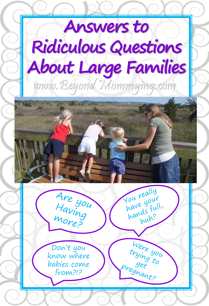 Blunt answers to the ridiculous questions people ask about large families