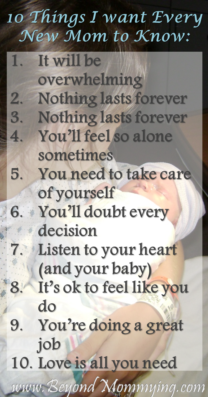 10 things I want every new mom to know