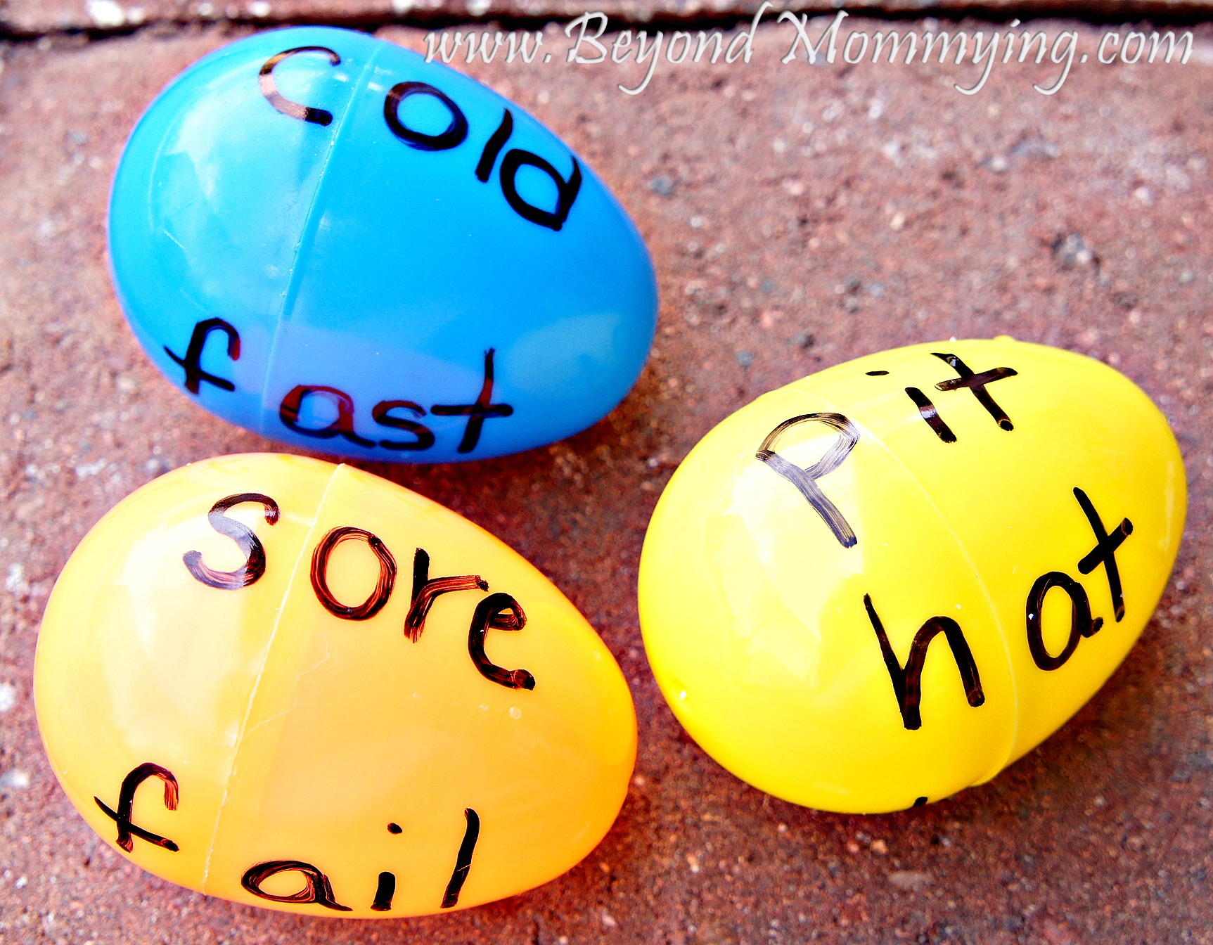 Exploring word families using plastic Easter Eggs