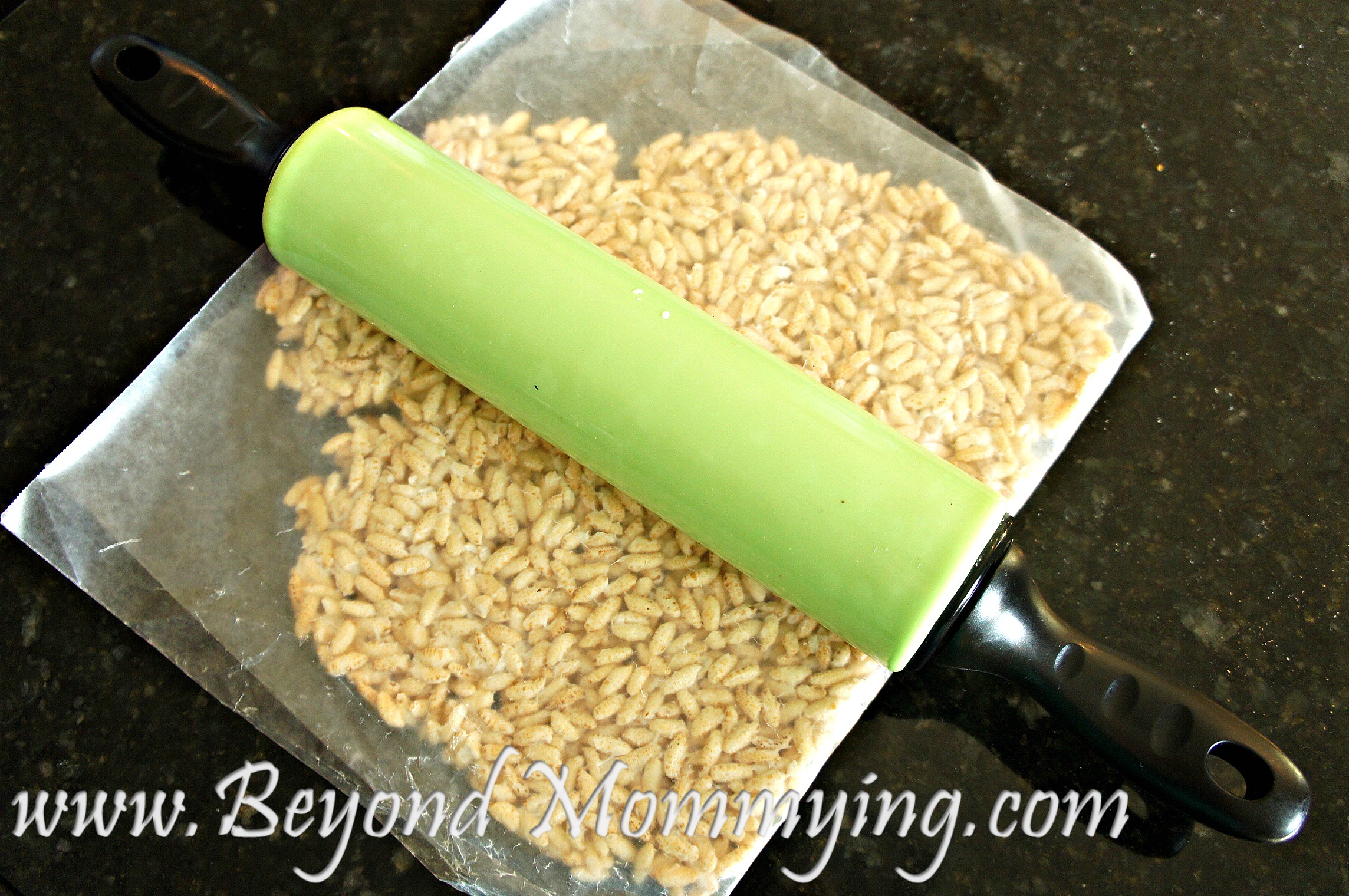 Vegan Rice Krispie Treat recipe and how to make Tiger Lilies with handprints