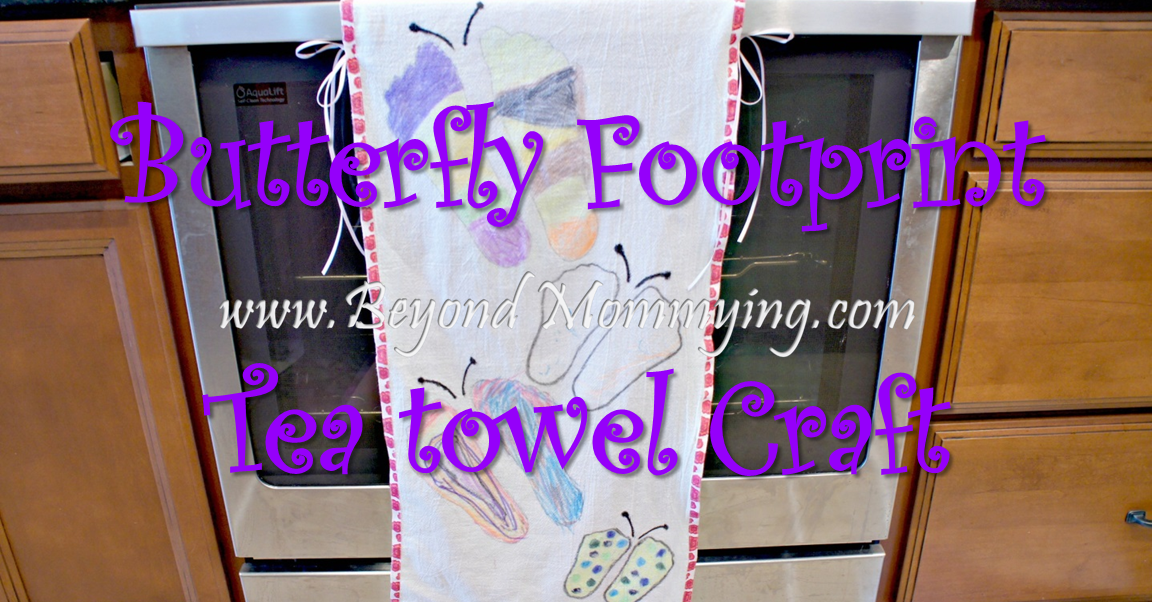 Butterfly Footprint Teatowel Crafts