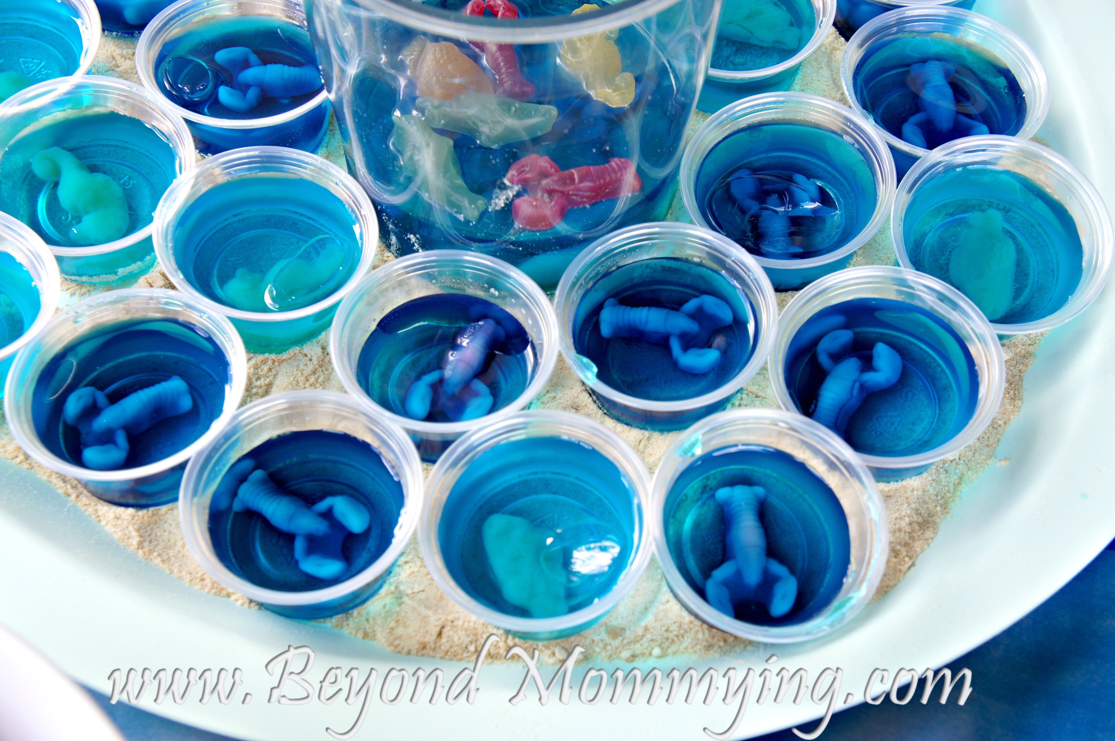 Menu for an Under the Sea Party: Jell-o Fish Bowls