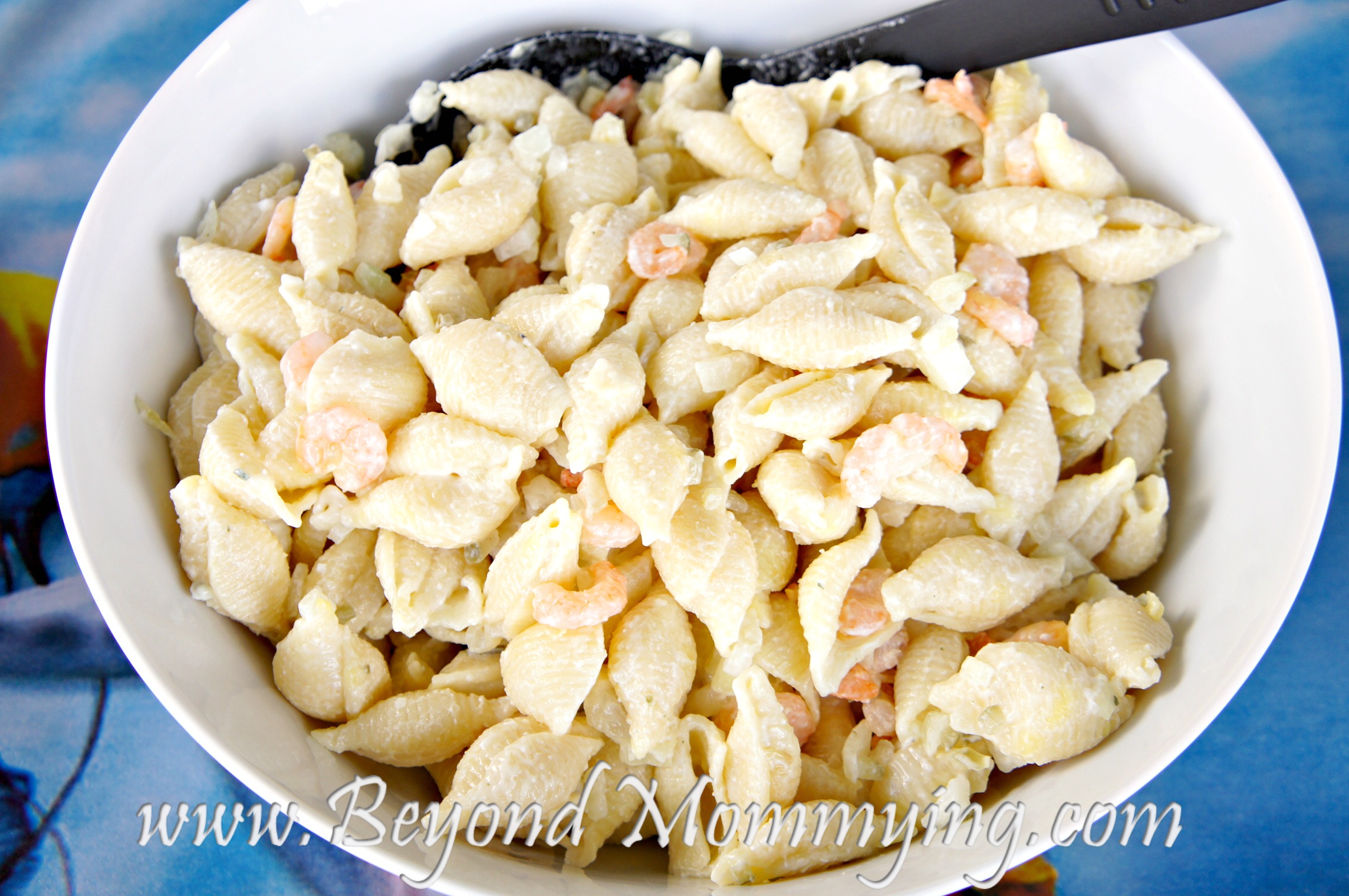 Menu for an Under the Sea Party: Shrimp and Shells Pasta Salad
