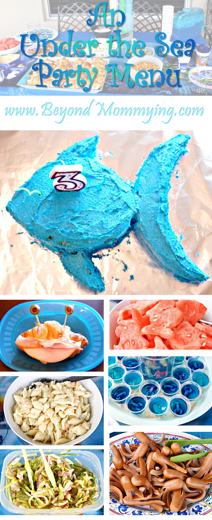 An Under the Sea Party menu