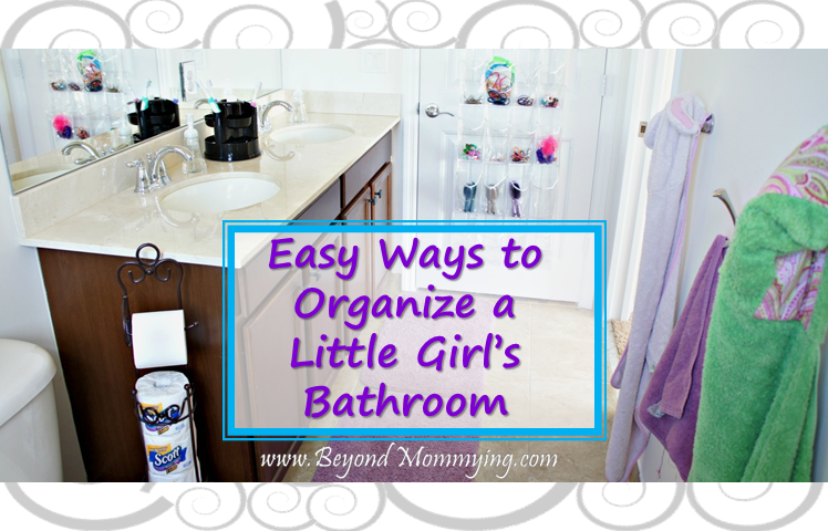 organizing a little girl's bathroom