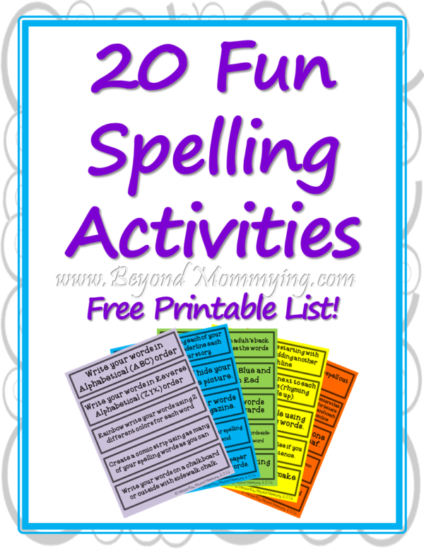 fun spelling homework activities