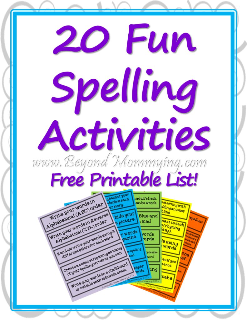 20 fun spelling activities to let kids be creative and active while learning.