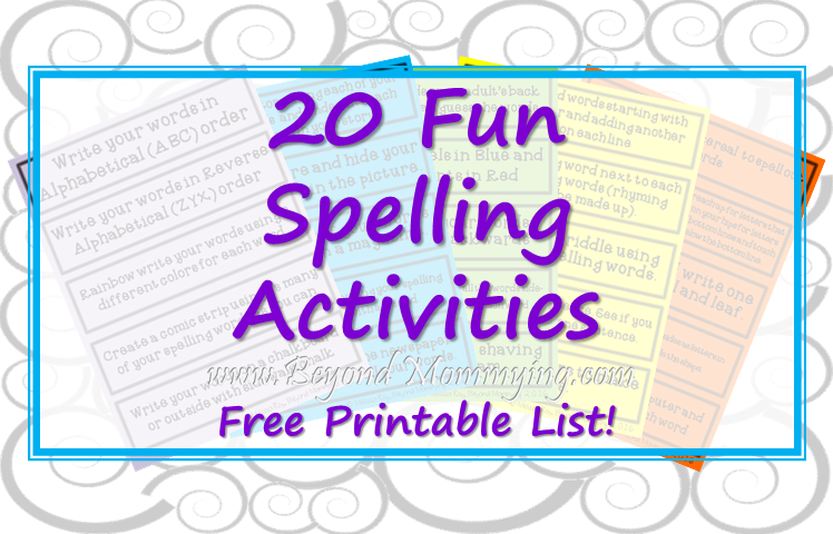 20 fun spelling activities to let kids be creative and active while learning.