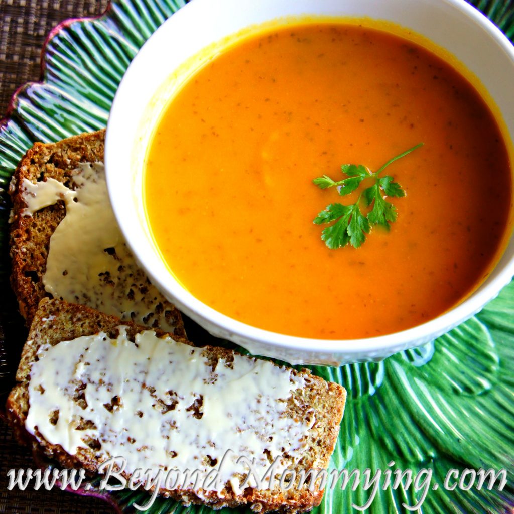 Recipe for an easy and delicious traditional Irish Carrot and Coriander Soup using only a few basic ingredients, perfect for St. Patrick's Day.