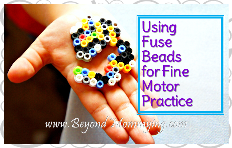 Using fuse beads is a great way to promote fine motor development and give preschoolers the chance to practice their fine motor skills.