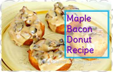 Maple Bacon Donut Recipe: Simple yeast donut recipe combing bacon and maple flavors with basic ingredients. Easy enough kids can help, too!