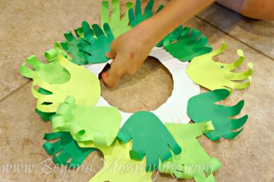Kids Handprint Wreath Paper Craftivity Holiday Decoration