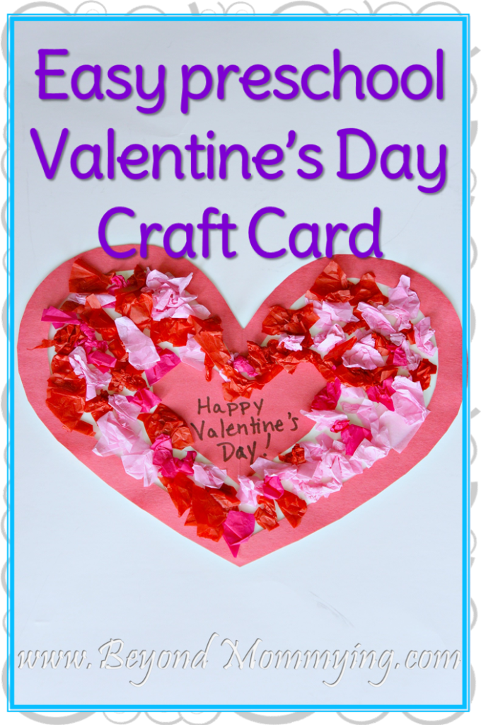 Tissue Paper Hearts Valentine Card - Kids Craft