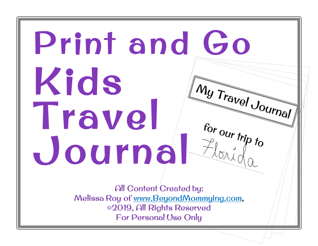 Print and Go Travel Journal - Beyond Mommying