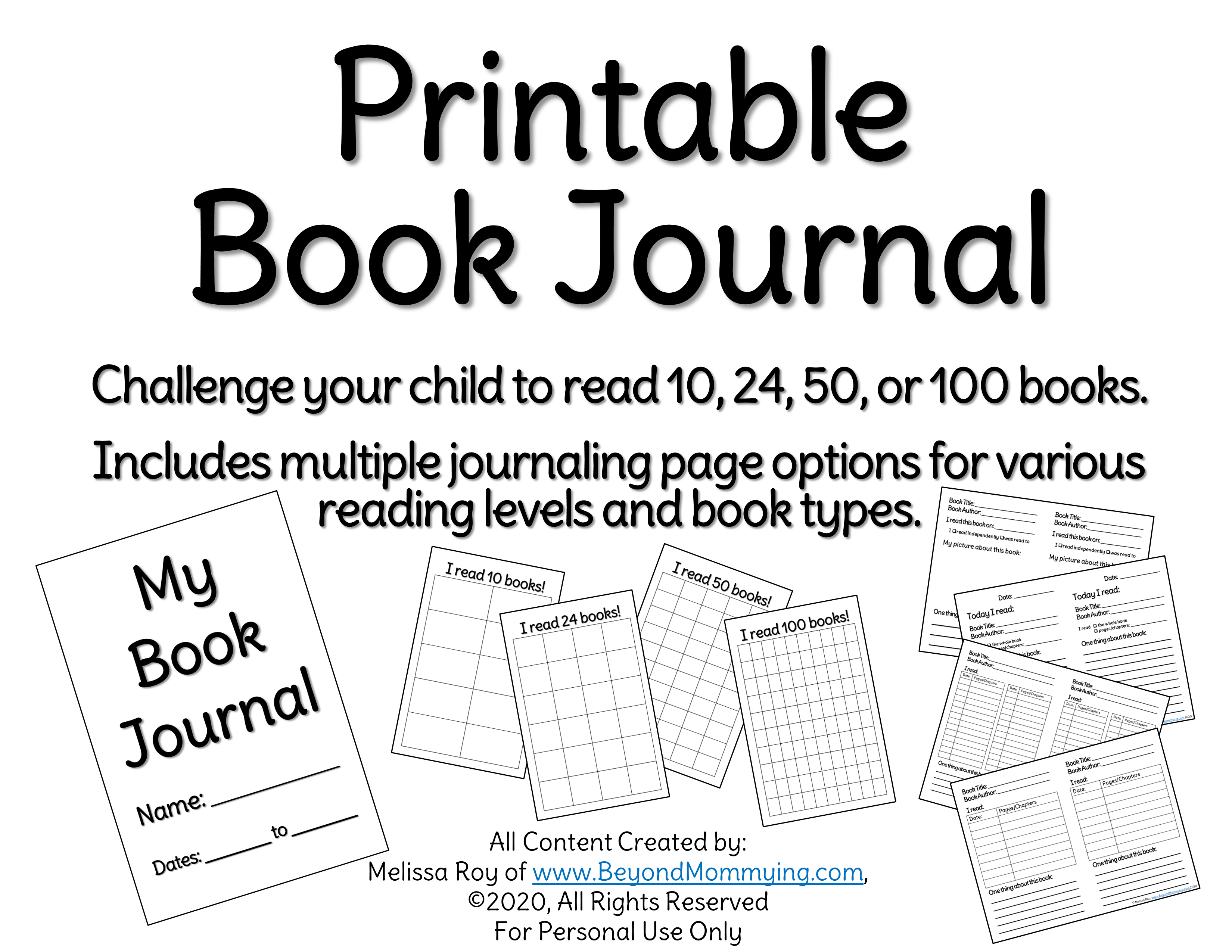 Book Journal Reading Log Beyond Mommying